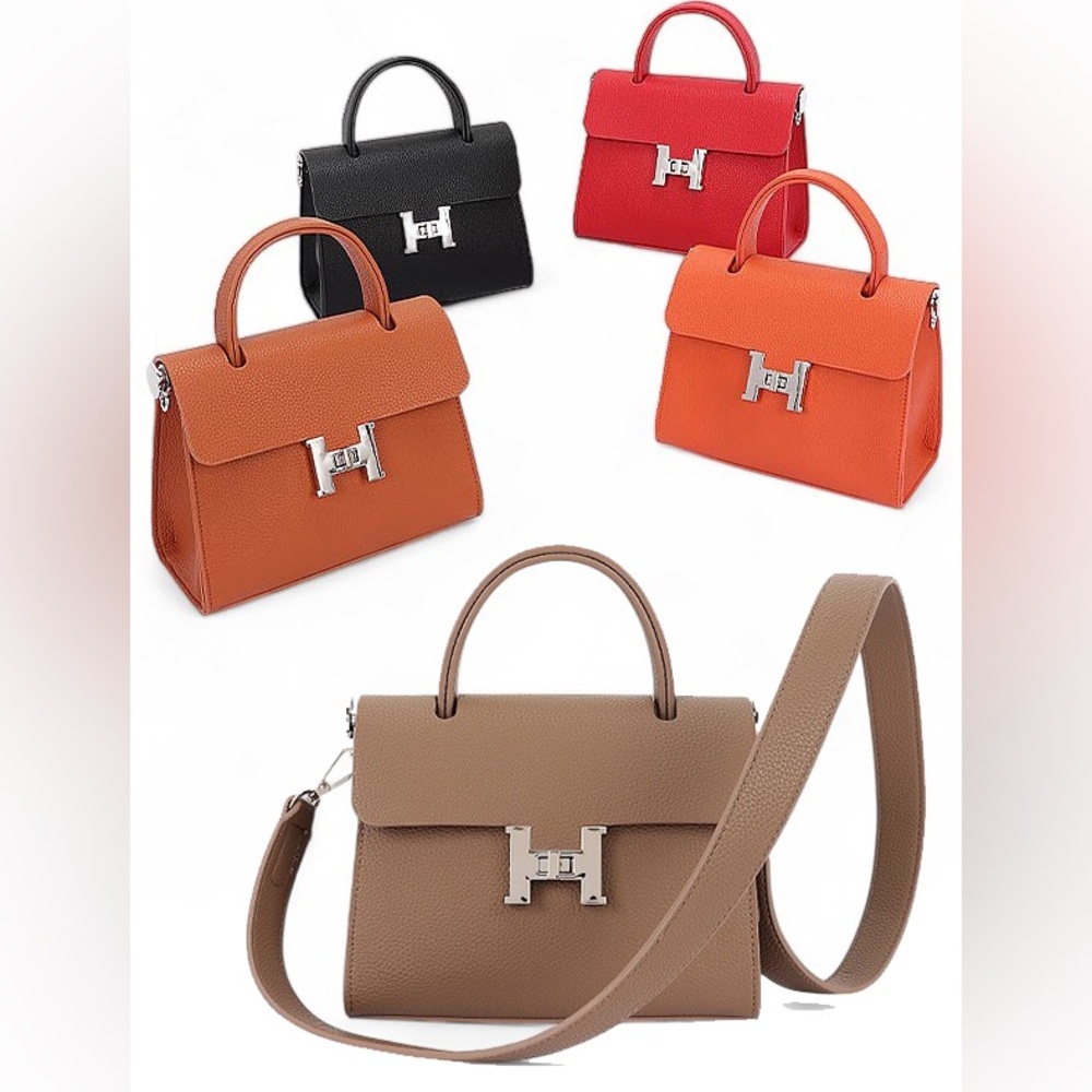 Twist Lock Vegan Leather Top Handle Bag - Multiple Colors